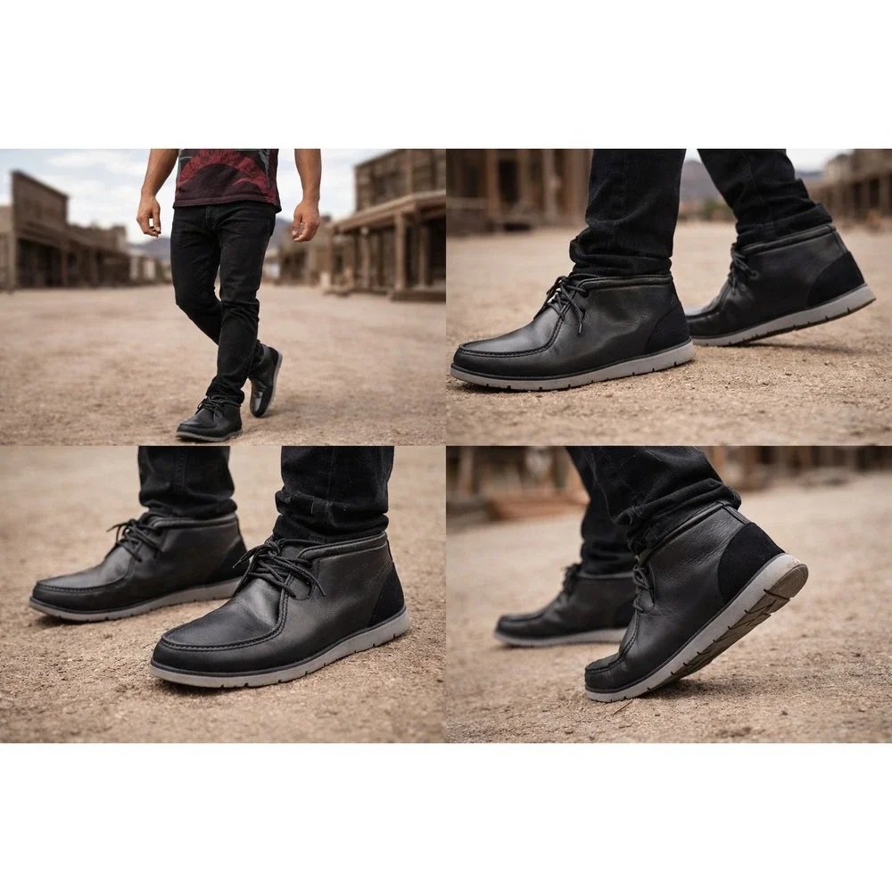 UGG‎ Treadlite Hendrickson Black Leather/Moc-toe Chukka Boot Shoe 1017281 Men 15